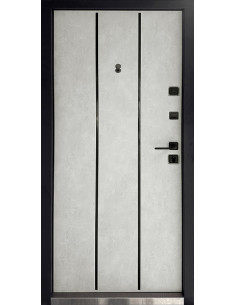 КС-11: Двері металеві МДФ/МДФ ТИП14 2050*860 ліві (бетон антрацит/оксид білий) 2