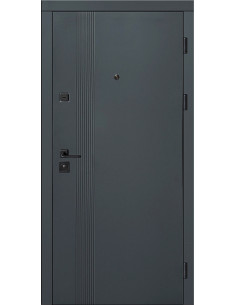 КС-12: Двері металеві МДФ/МДФ ТИП14 2050*860 ліві (мусоне дерево софтач/мусоне дерево світле софт