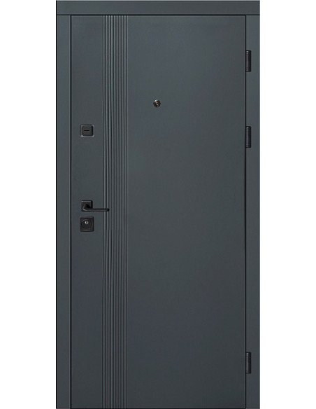 КС-12: Двері металеві МДФ/МДФ ТИП14 2050*860 ліві (мусоне дерево софтач/мусоне дерево світле софт