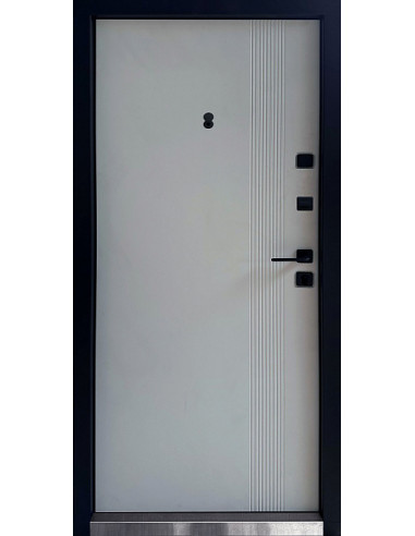 КС-12: Двері металеві МДФ/МДФ ТИП14 2050*860 ліві (мусоне дерево софтач/мусоне дерево світле софт