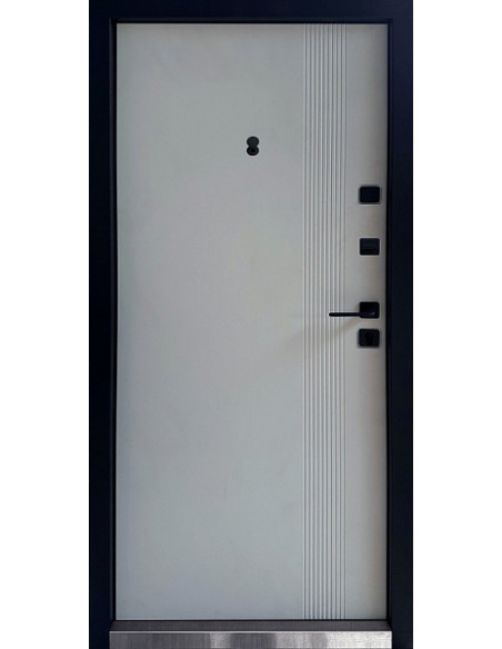 КС-12: Двері металеві МДФ/МДФ ТИП14 2050*860 ліві (мусоне дерево софтач/мусоне дерево світле софт