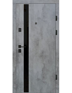 КС-29: Двері металеві МДФ/МДФ ТИП14 2050*860 ліві (оксид темний/бiла шагрень)