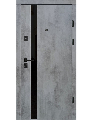 КС-29: Двері металеві МДФ/МДФ ТИП14 2050*860 ліві (оксид темний/бiла шагрень)