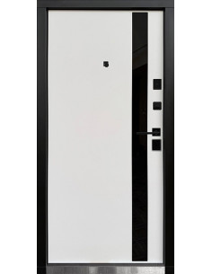 КС-29: Двері металеві МДФ/МДФ ТИП14 2050*860 ліві (оксид темний/бiла шагрень) 2