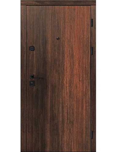 КС-9/10: Двері металеві МДФ/МДФ ТИП14 2050*860 ліві (дуб табак/дуб немо срібний)