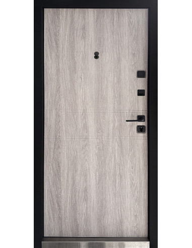 КС-9/10: Двері металеві МДФ/МДФ ТИП14 2050*860 ліві (дуб табак/дуб немо срібний)