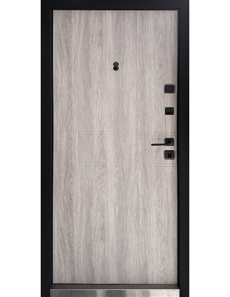 КС-9/10: Двері металеві МДФ/МДФ ТИП14 2050*860 ліві (дуб табак/дуб немо срібний)