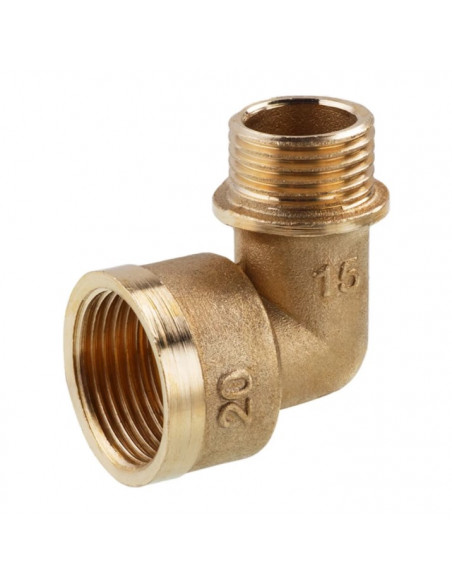 Кутник перехідний посилений LexLine 3/4"х1/2" ВЗ латунний УК0104-В