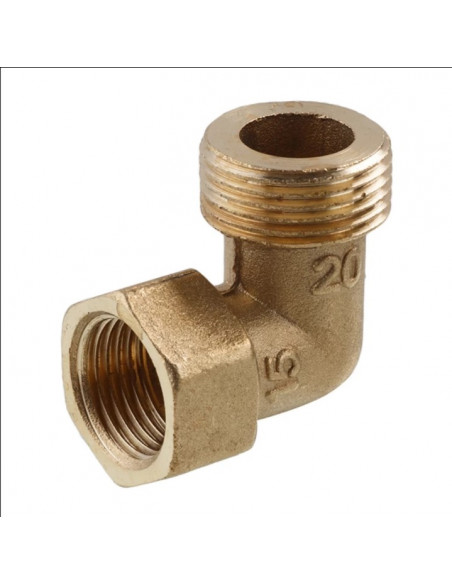 Кутник перехідний посилений LexLine 3/4"х1/2" ЗВ латунний УК0121-В