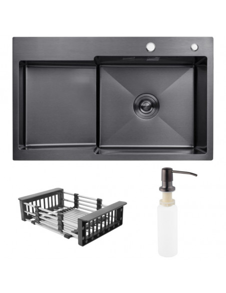 Кухонна мийка Kroner KRP PVD Schwarze - 7848RHM 