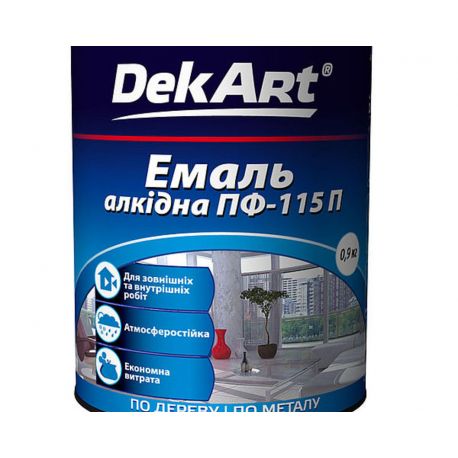 Эмаль алкиднаяПФ-115 белая глянцевая ТМ"DekArt" - 0