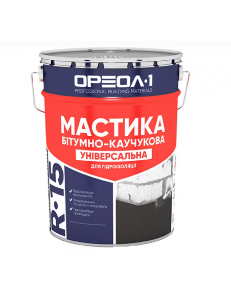 Мастика бітумно-каучукова «Універсальна» 25 кг Ореол