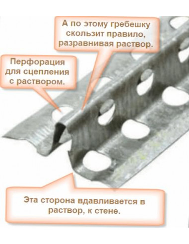 Маяк штукатурний 2,5 м 6 мм