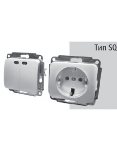 Механізм вимикача двокнопковий BBсб10-1-0-Sq-W з підсвіткою