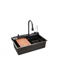 Мийка KRONER Handmade KRP PVD Schwarze SET7546ARTHM інтегрована кухонна мийка 