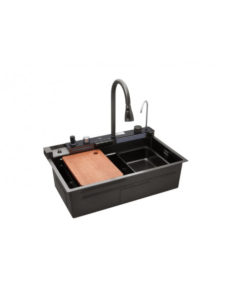 Мийка KRONER Handmade KRP PVD Schwarze SET7546ARTHM інтегрована кухонна мийка 