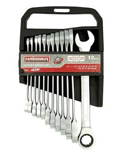 Набір ключів комбінованих з тріскачкою COLD STAMPED 12 од. Haisser 