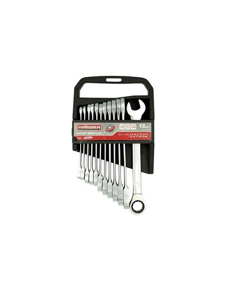 Набір ключів комбінованих з тріскачкою COLD STAMPED 12 од. Haisser 