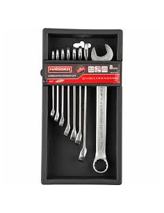 Набір ключів комбінованих. CRV 8шт (6,7,8......19) уп. пластик. HAISSER