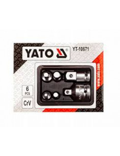Набір перехідників редукційних для торцевих головок YATO Cr-V  6 шт. 