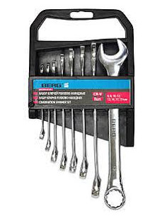 Набор ключей рожково-накидных Cr-V 8 шт. (6-19мм) Berg 