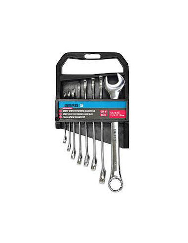 Набор ключей рожково-накидных Cr-V 8 шт. (6-19мм) Berg 