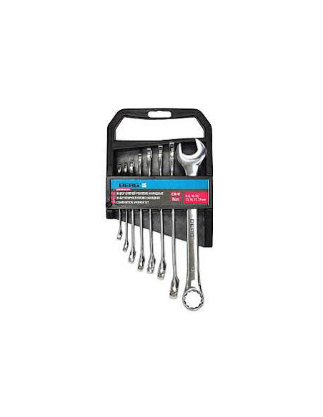 Набор ключей рожково-накидных Cr-V 8 шт. (6-19мм) Berg 