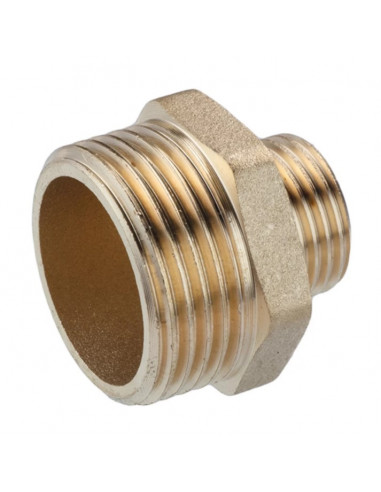 Ніпель перехідний посилений LexLine 1"х1/2" ЗЗ латунний УК0513-В