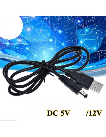 Підвищуючий USB перетворювач кабель  з 5 в постійного струму на 12 В, 2,1x5,5 м