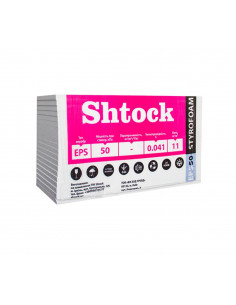 Пінопласт Шток (Shtock) EPS 50, 20мм, 1000*500   (11 кг/м.куб.)