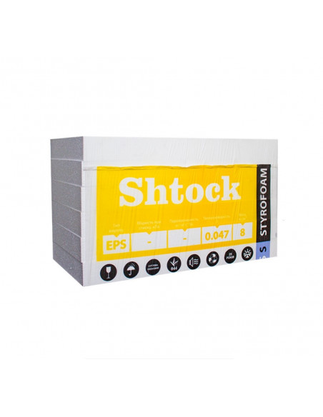 Пінопласт Шток (Shtock) EPS S, 50мм, 1000*500 (8 кг/м.куб.)