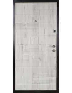 ПЛ-18: Двері металеві МДФ/МДФ ТИП13 2050*860 ліві (спил дерева коньячний/дуб крафт бiлий) 2