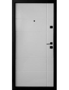 ПЛ-19: Двері металеві МДФ/МДФ ТИП13 2050*860 ліві (темний хакi софттач/бiлий матовий гладкий) 2