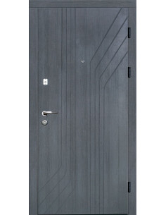 ПЛ-7: Двері металеві МДФ/МДФ ТИП13 2050*860 ліві (клен темно сiрий/клен свiтло сiрий)