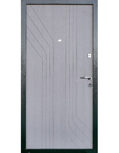 ПЛ-7: Двері металеві МДФ/МДФ ТИП13 2050*860 ліві (клен темно сiрий/клен свiтло сiрий)