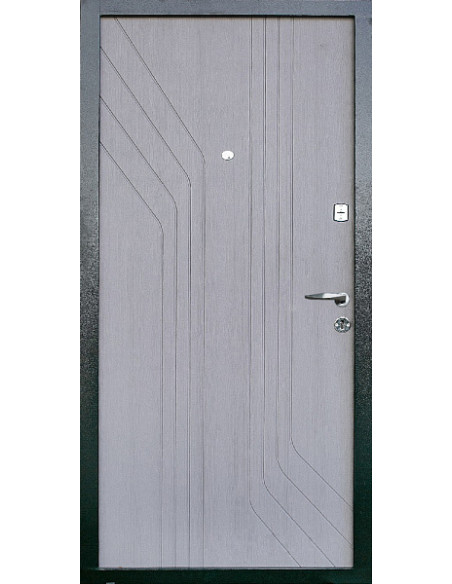 ПЛ-7: Двері металеві МДФ/МДФ ТИП13 2050*860 ліві (клен темно сiрий/клен свiтло сiрий)