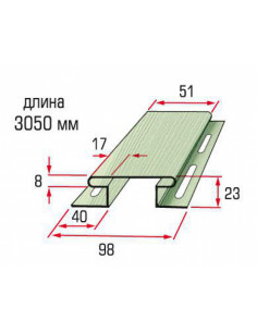 Планка з'єднувальна салатова 3,05 м
