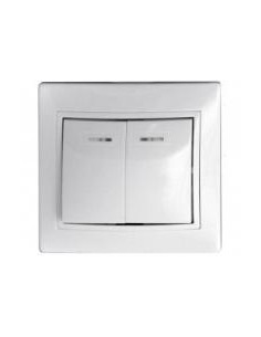  вимикач двокнопковий з підсвіткою BBсб10-2-1-Fl-W