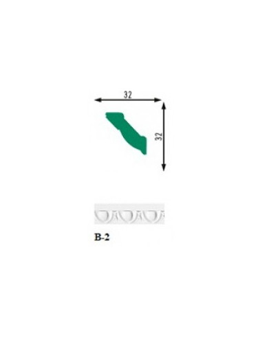 Плінтус стельовий екструдований Marbet Exclusive В-2/ 2м (160)