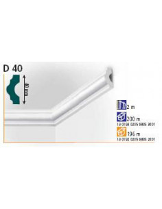 Плінтус стельовий екструдований Vidella D-40 2м (105)