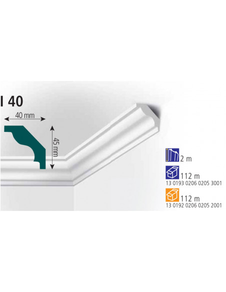 Плінтус стельовий екструдований Vidella I-40 2м (56)
