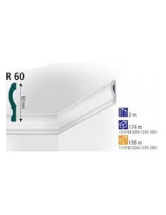 Плінтус стельовий екструдований Vidella R-60 2м (87)