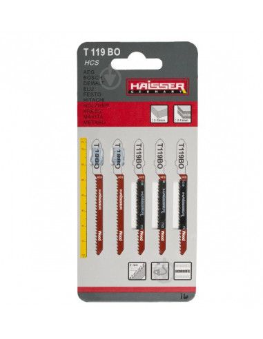 Полотно для електролобзика  Т119ВO 75мм  HAISSER ДСП/ДВП 
