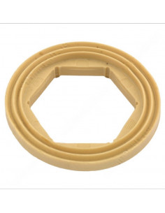 Прокладка кільце між унітазом і бачком нижнє підведення заводська гума F чорна/біла