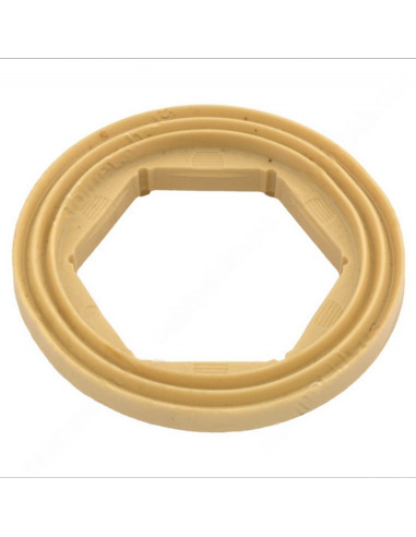 Прокладка кільце між унітазом і бачком нижнє підведення заводська гума F чорна/біла