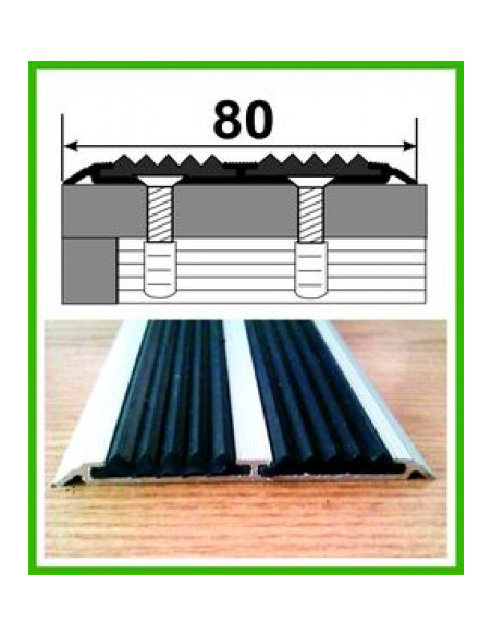 Профіль з гумовою вставкою УЛ-153 3м срібло