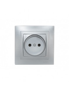Розетка Luxel Браво без заземления (Платина)