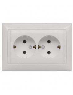 Розетка Primera Luxel 2 м  з  заземленням (біла)