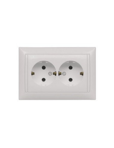 Розетка Primera Luxel 2 м  з  заземленням (біла)