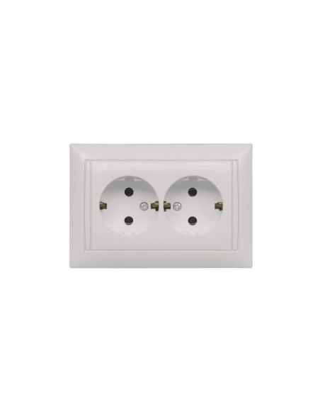 Розетка Primera Luxel 2 м  з  заземленням (біла)